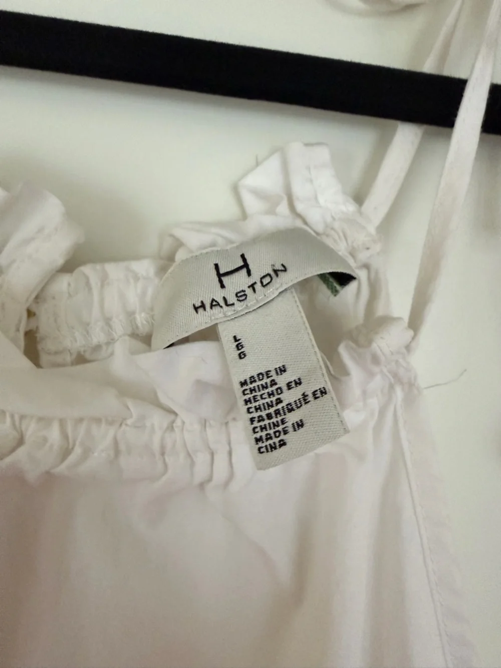 H Halston White Tie-Shoulder Maxi Dress with Eyelet Hem - Picture 6 of 9
